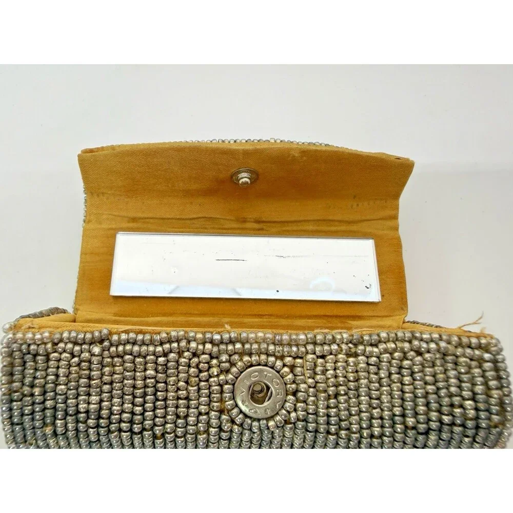 Vintage Beaded Lipstick Case Handmade Purse Holder, L.A. Colors Smitten Lipstick